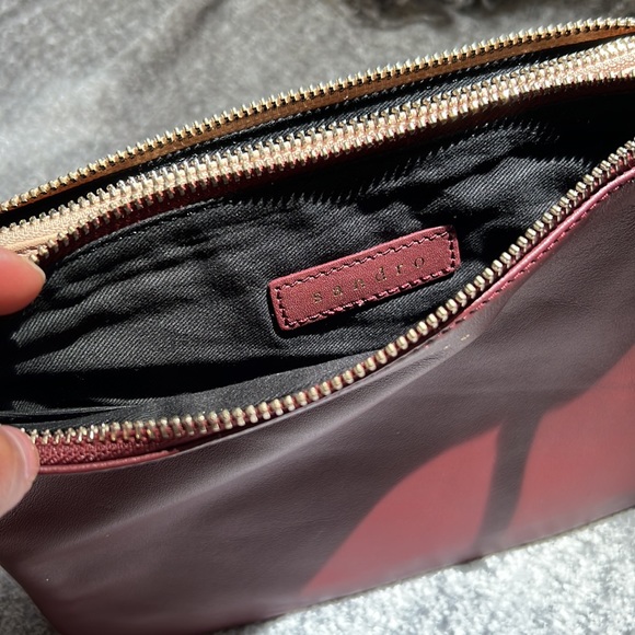 Sandro butter soft leather clutch/crossbody dual bag - Picture 5 of 8
